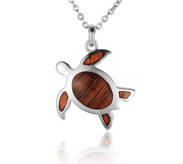  Sea Turtle and Wood Pendant 