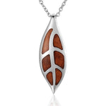 Koa Wood Maile Leaf Pendant Pendant Island by Koa Nani Large 