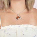 Sterling Silver and Wood Sea Turtle Pendant 