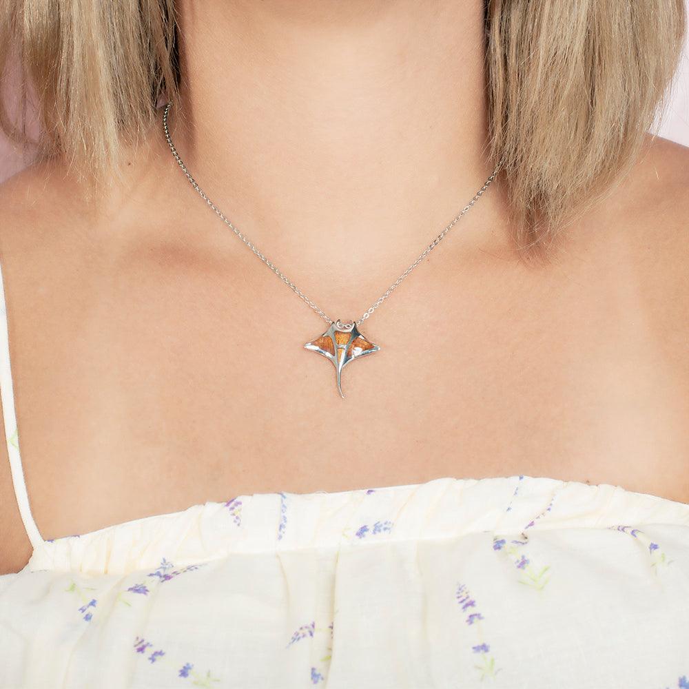 Koa Wood Manta Ray Pendant Pendant Island by Koa Nani 