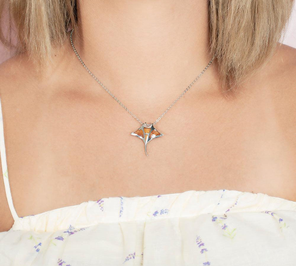 Koa Wood Manta Ray Pendant Pendant Island by Koa Nani 