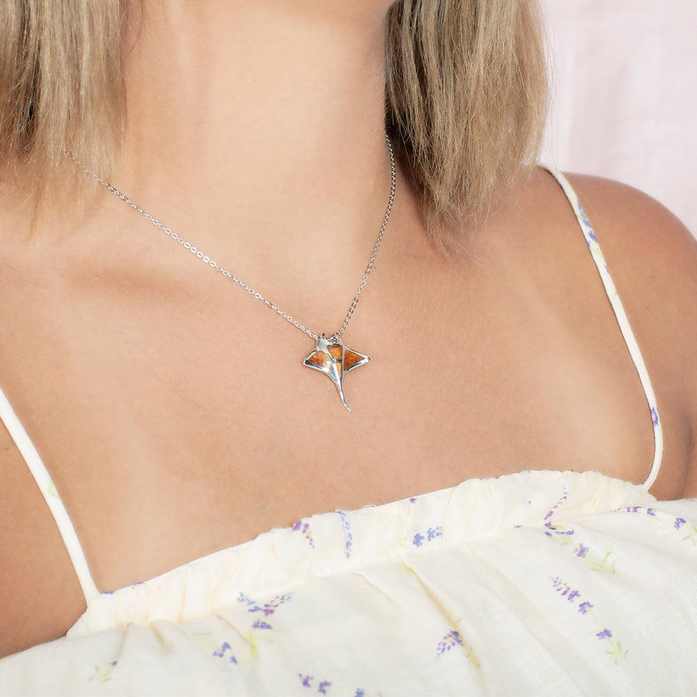 Koa Wood Manta Ray Pendant Pendant Island by Koa Nani 