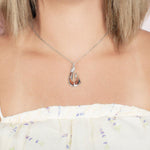 Sterling Silver and Wood Fishhook Pendant 