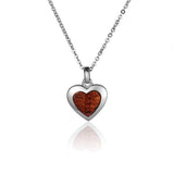 Sterling Silver and Wood Heart Pendant 