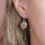 Koa Wood Monstera Leaf Earrings Earrings Island by Koa Nani 