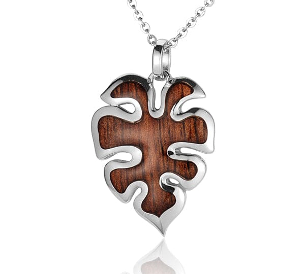 Koa Wood Monstera Leaf Pendant Pendant Island by Koa Nani 