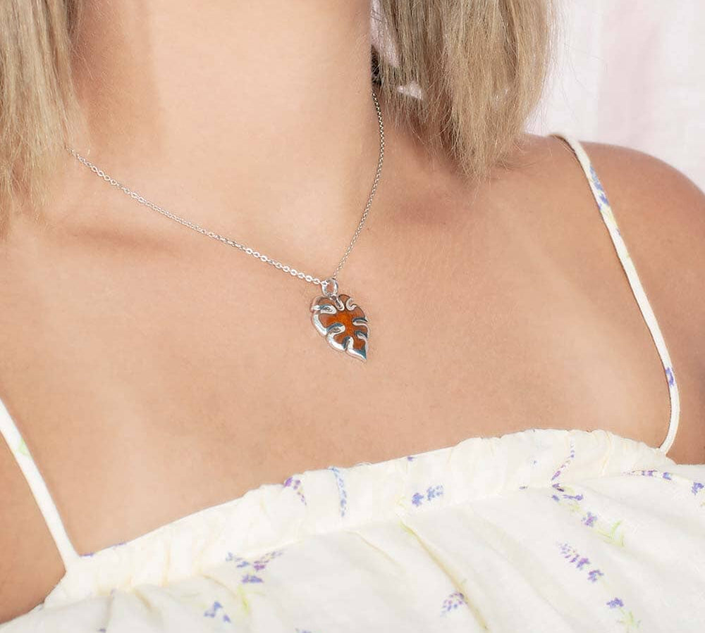 Koa Wood Monstera Leaf Pendant Pendant Island by Koa Nani 