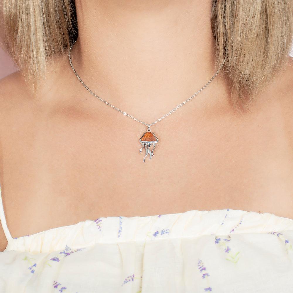 Koa Wood Moon Jellyfish Pendant Pendant Island by Koa Nani 