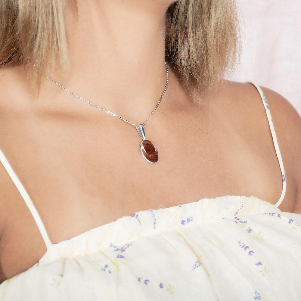Koa Wood Oval Pendant Pendant Island by Koa Nani 