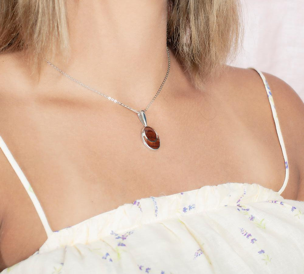 Koa Wood Oval Pendant Pendant Island by Koa Nani 
