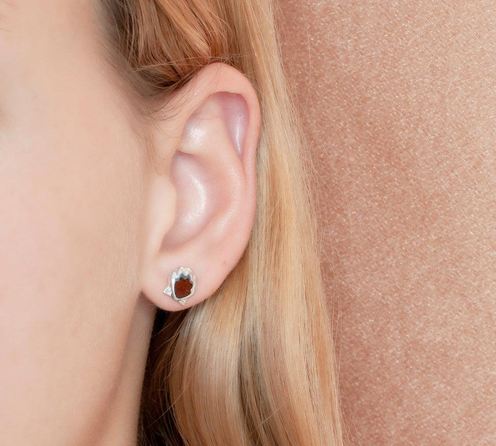 Koa Wood Oyster Shell Earrings Earrings Island by Koa Nani 