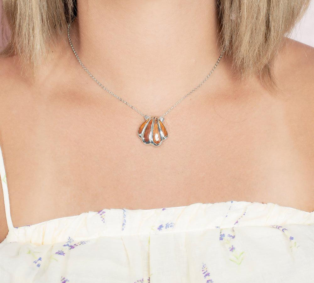 Koa Wood Oyster Shell Pendant Pendant Island by Koa Nani 
