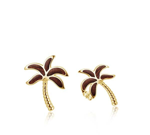 Koa Wood Palm Tree Earrings Earrings Island by Koa Nani 