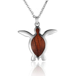 Sterling Silver and Wood Sea Turtle Pendant 