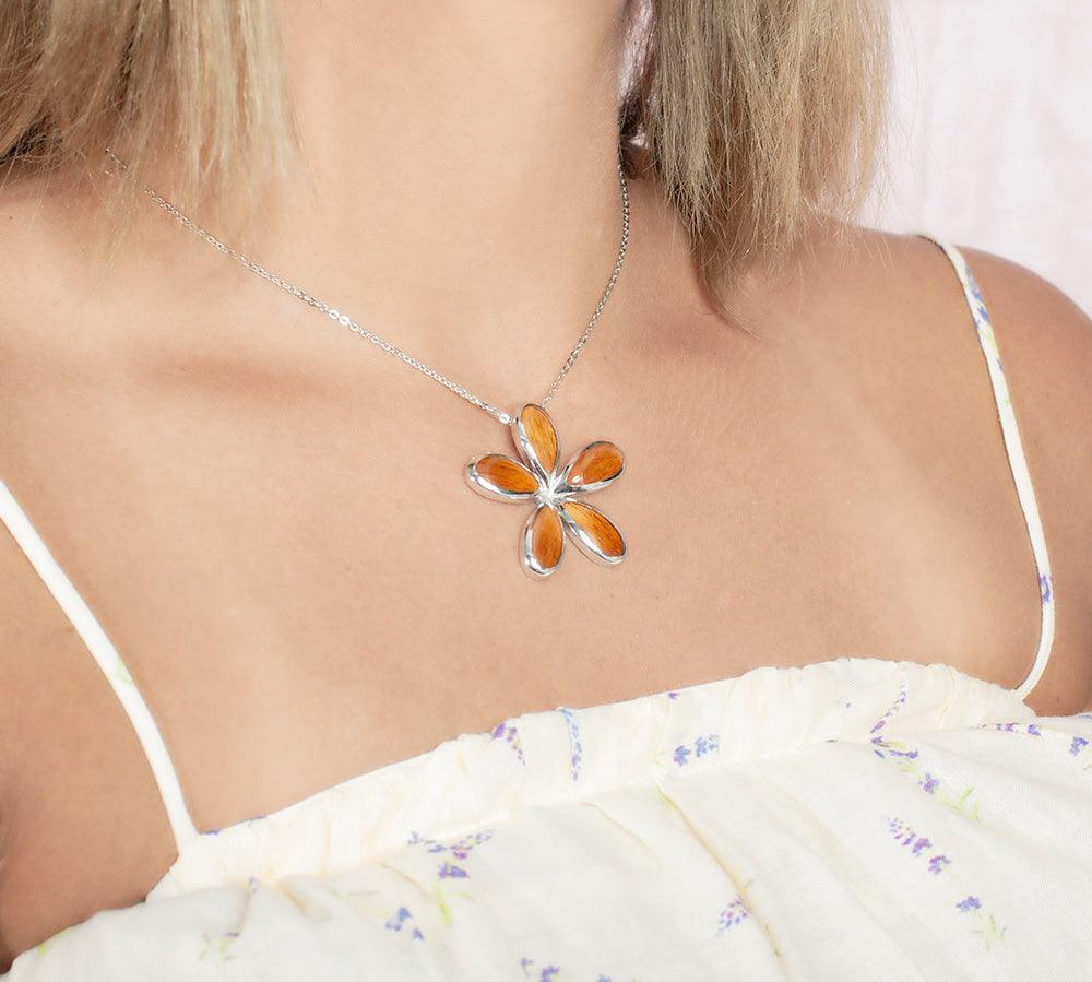 Koa Wood Pikake Pendant Pendant Island by Koa Nani 