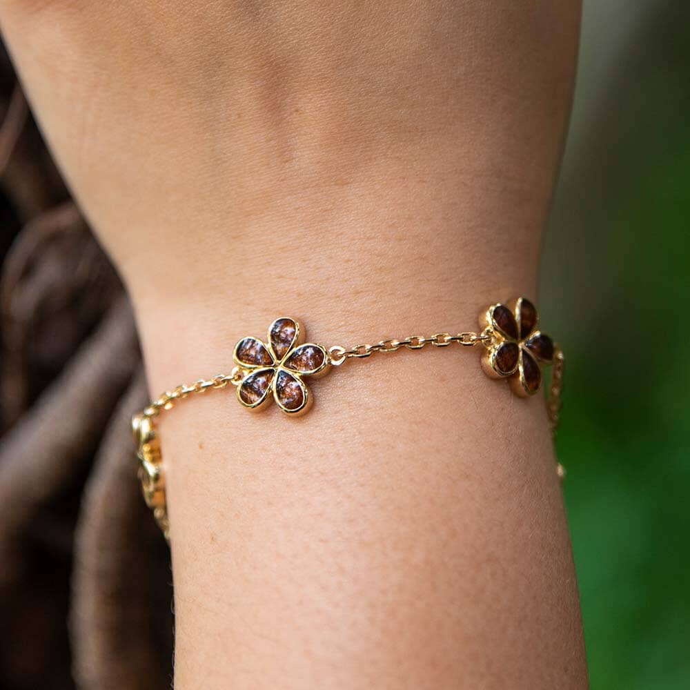 Koa Wood Plumeria Charm Bracelet Bracelet Island by Koa Nani 