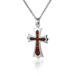 Sterling Silver and Wood Cross Pendant 