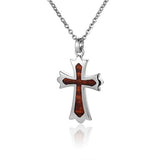 Sterling Silver and Wood Cross Pendant 