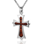 Koa Wood Regal Cross Pendant Pendant Island by Koa Nani Large 