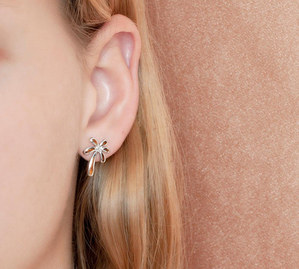 Koa Wood Retro Palm Tree Earrings Earrings Island by Koa Nani 