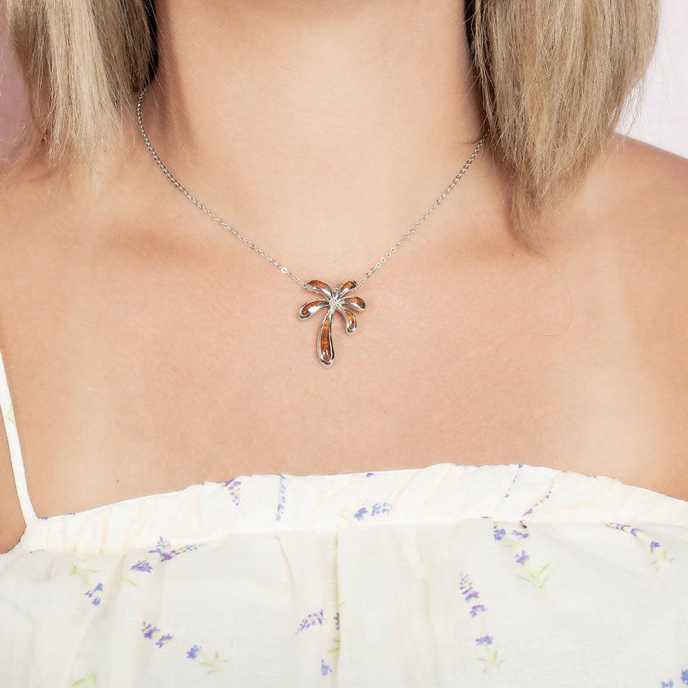 Koa Wood Retro Palm Tree Pendant Pendant Island by Koa Nani Large 