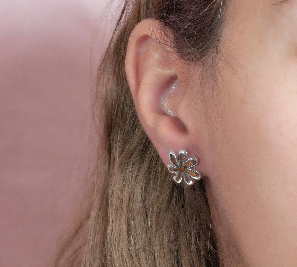 Koa Wood Retro Tiare Earrings Earrings Island by Koa Nani 