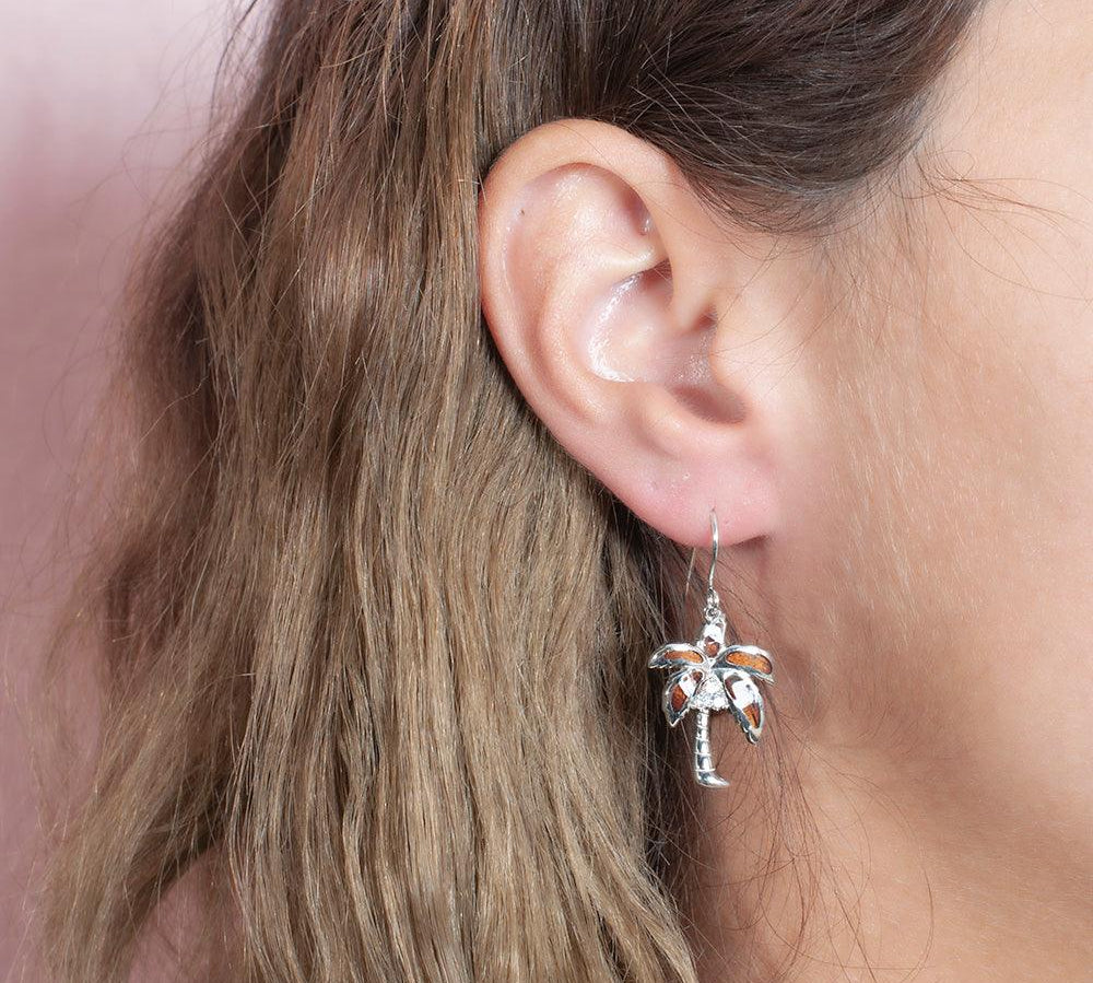 Koa Wood Royal Palm Tree Earrings Earrings Island by Koa Nani 