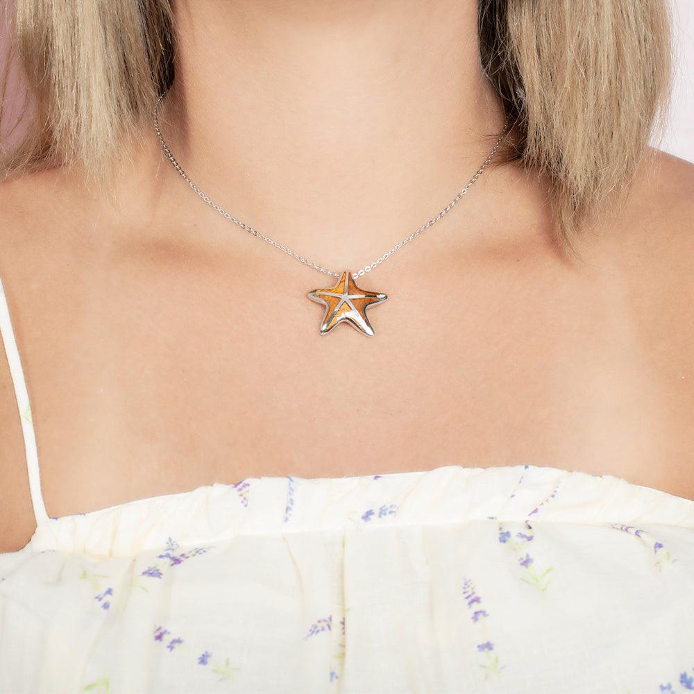 Koa Wood Royal Sea Star Pendant Pendant Island by Koa Nani Large 