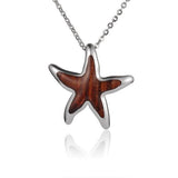 Sterling Silver and Wood Sea Star Pendant 