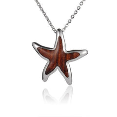 Sterling Silver and Wood Sea Star Pendant 