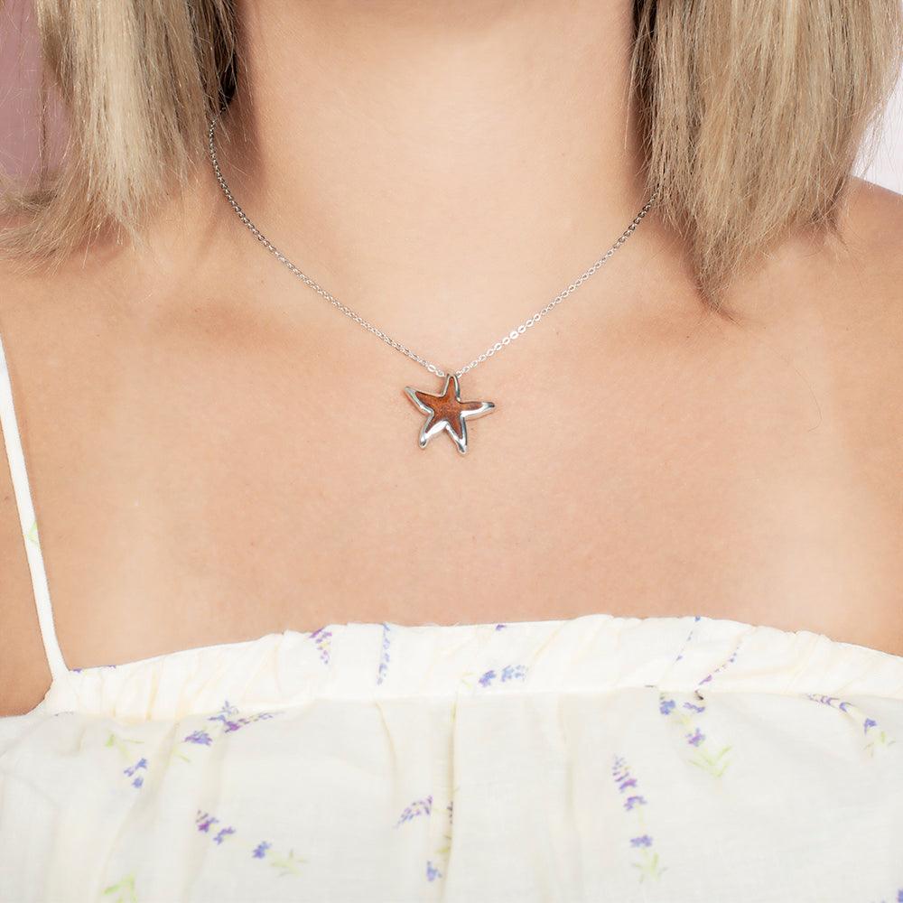 Koa Wood Salty Sea Star Pendant Pendant Island by Koa Nani 