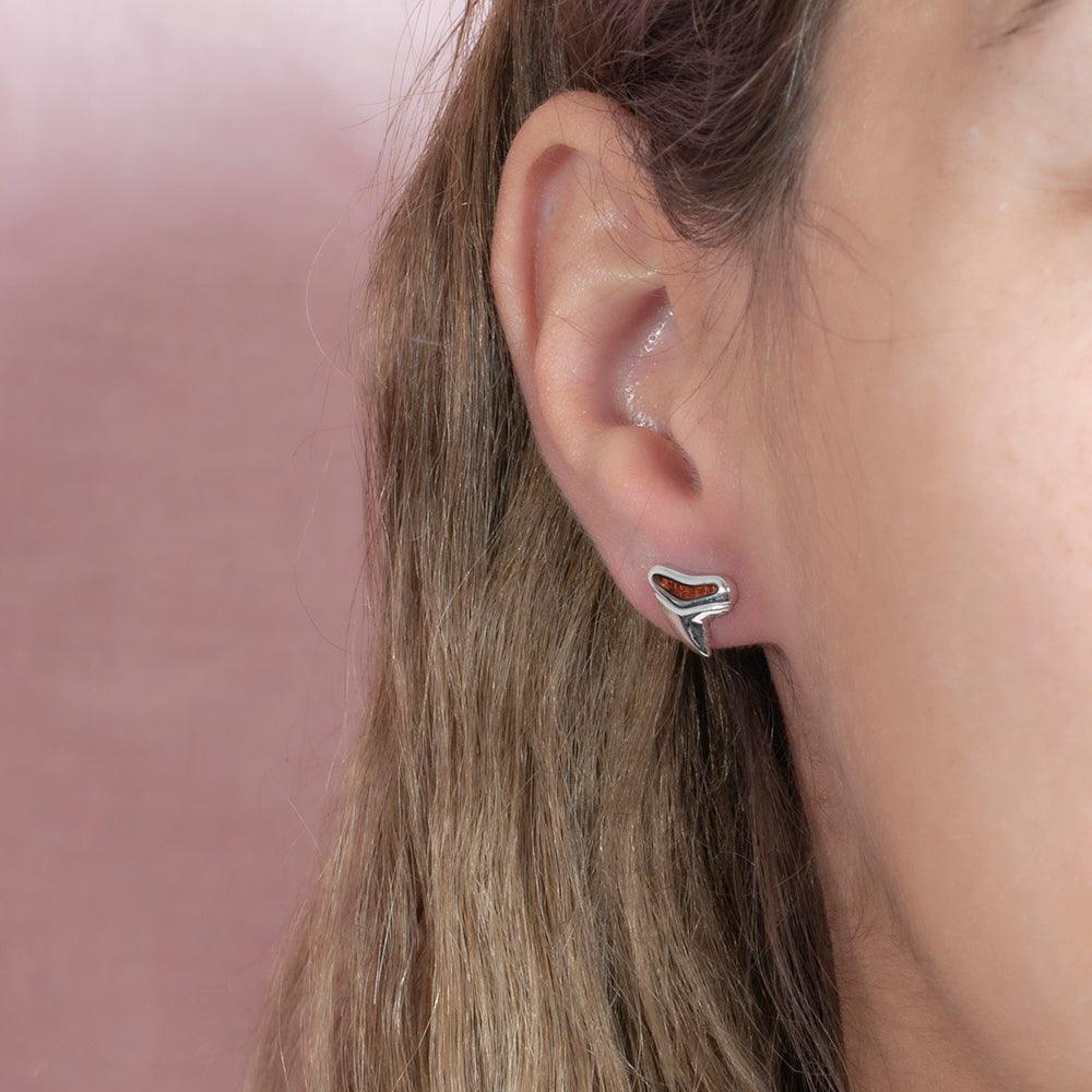 Koa Wood Shark Tooth Earrings Earrings Island by Koa Nani 