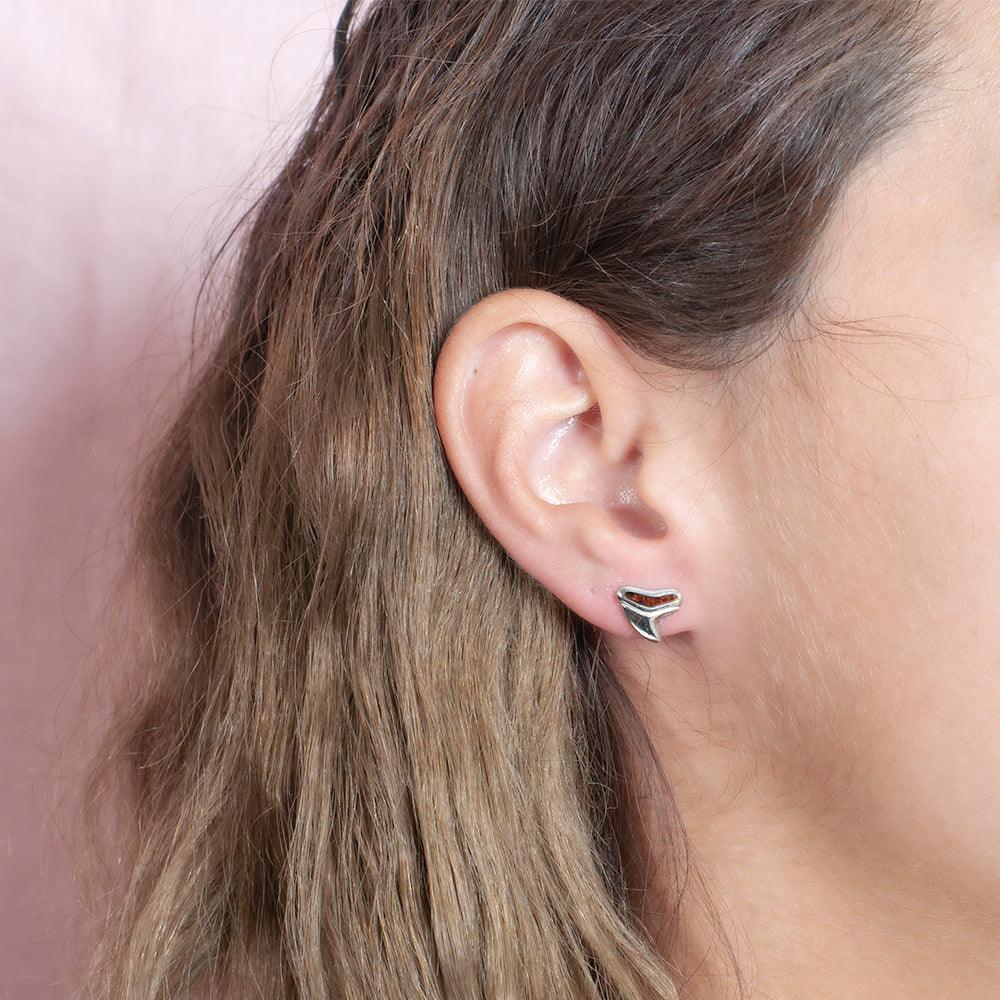 Koa Wood Shark Tooth Earrings Earrings Island by Koa Nani 