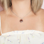 Sterling Silver and Wood Double Circle Pendant 