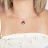 Sterling Silver and Wood Double Circle Pendant 