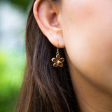 Koa Wood Sunrise Plumeria Earrings Earrings Island by Koa Nani 