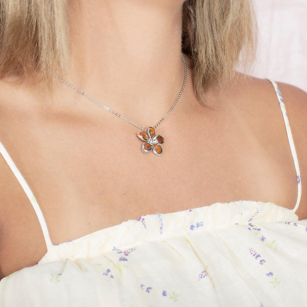 Koa Wood Sunrise Plumeria Pendant Pendant Island by Koa Nani 