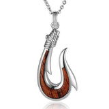 Koa Wood Ulua Fishhook Pendant Pendant Island by Koa Nani 