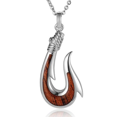 Koa Wood Ulua Fishhook Pendant Pendant Island by Koa Nani 