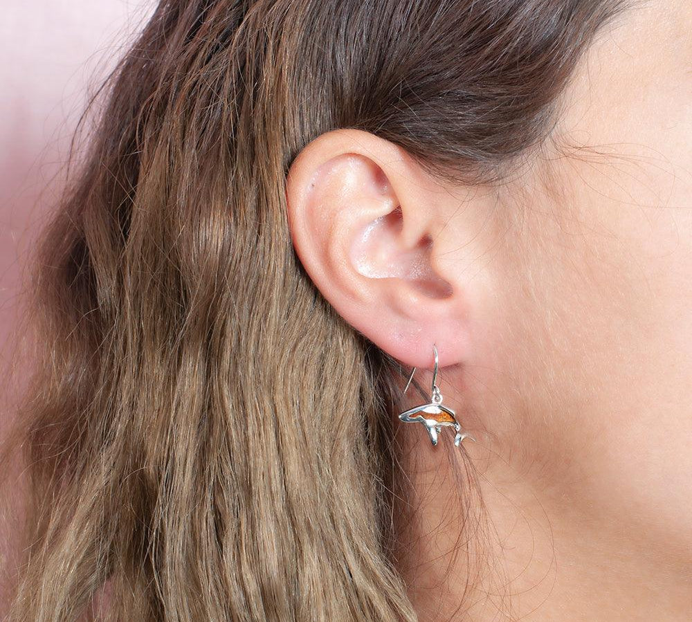 Koa Wood Whale Earrings Earrings Island by Koa Nani 