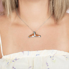 Koa Wood Whale Tail Pendant Pendant Island by Koa Nani Large 