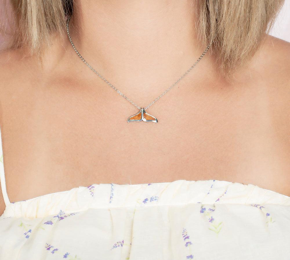 Koa Wood Whale Tail Pendant Pendant Island by Koa Nani Small 