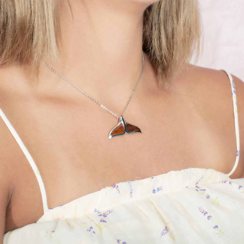 Koa Wood Whale Tail Pendant Pendant Island by Koa Nani 