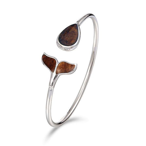 Koa Wood Whale Tail Sleek Bangle Bangle Island by Koa Nani 