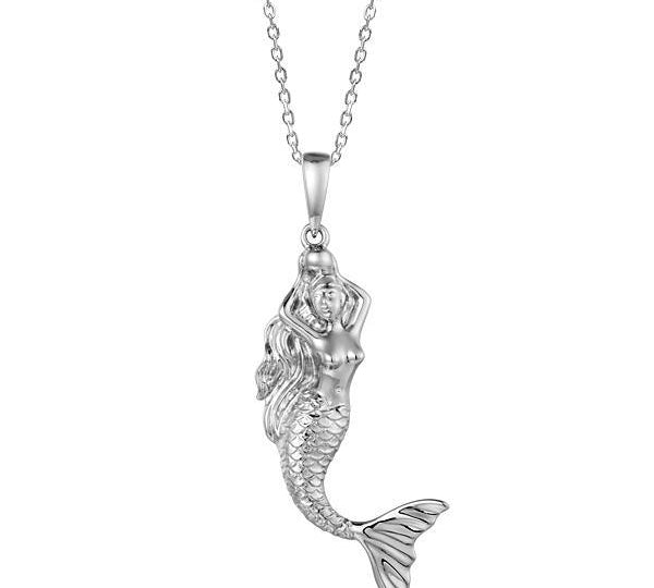 The picture shows a large 925 sterling silver mermaid pendant.