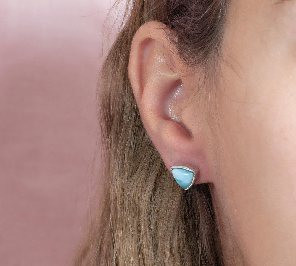 Larimar 10mm Reuleaux Stud Earrings Earrings Island by Koa Nani