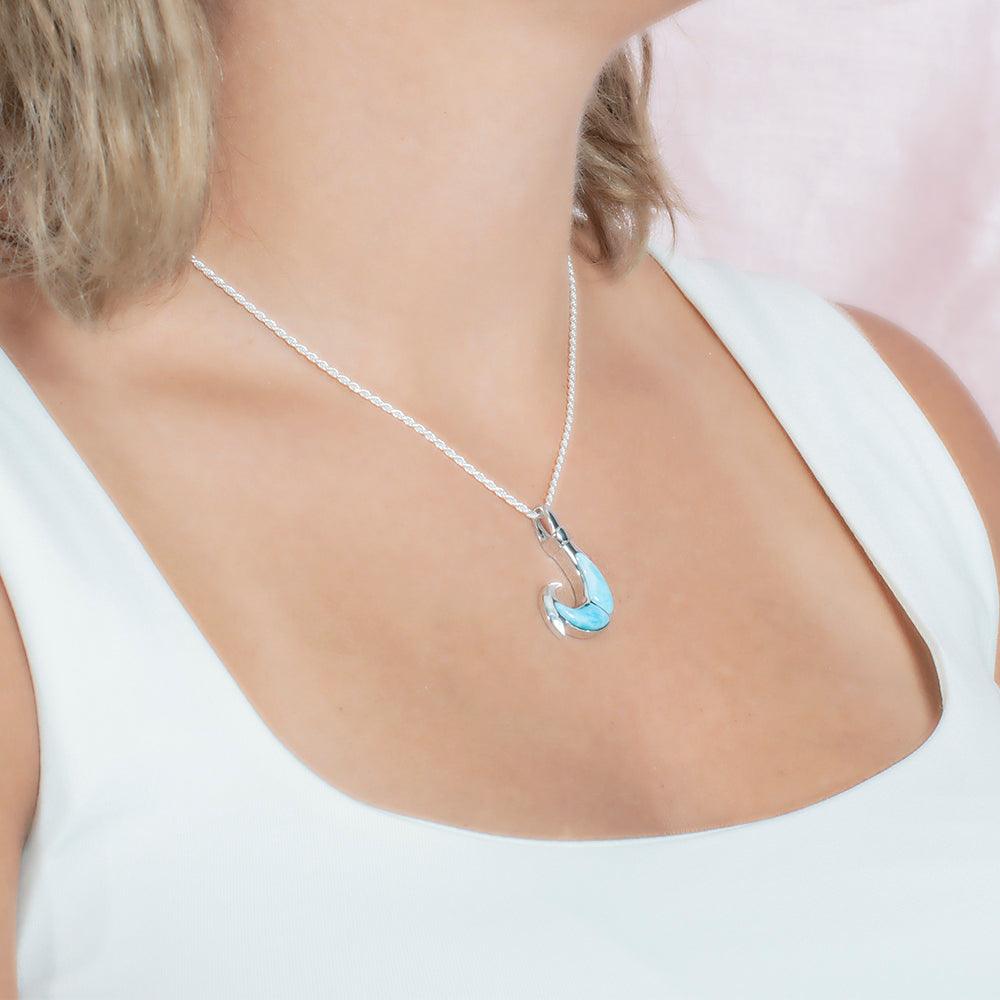 Larimar Ahi Fishhook Pendant Pendant Island by Koa Nani 