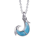 Larimar Ahi Fishhook Pendant Pendant Island by Koa Nani Small 