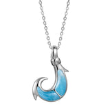 Larimar Ahi Fishhook Pendant Pendant Island by Koa Nani Large 