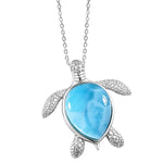 Larimar Akamai Honu Pendant Pendant Island by Koa Nani 